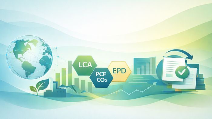 Hintergrundbild zum Thema ISO-Normen & Standards für LCA, PCF und EPD