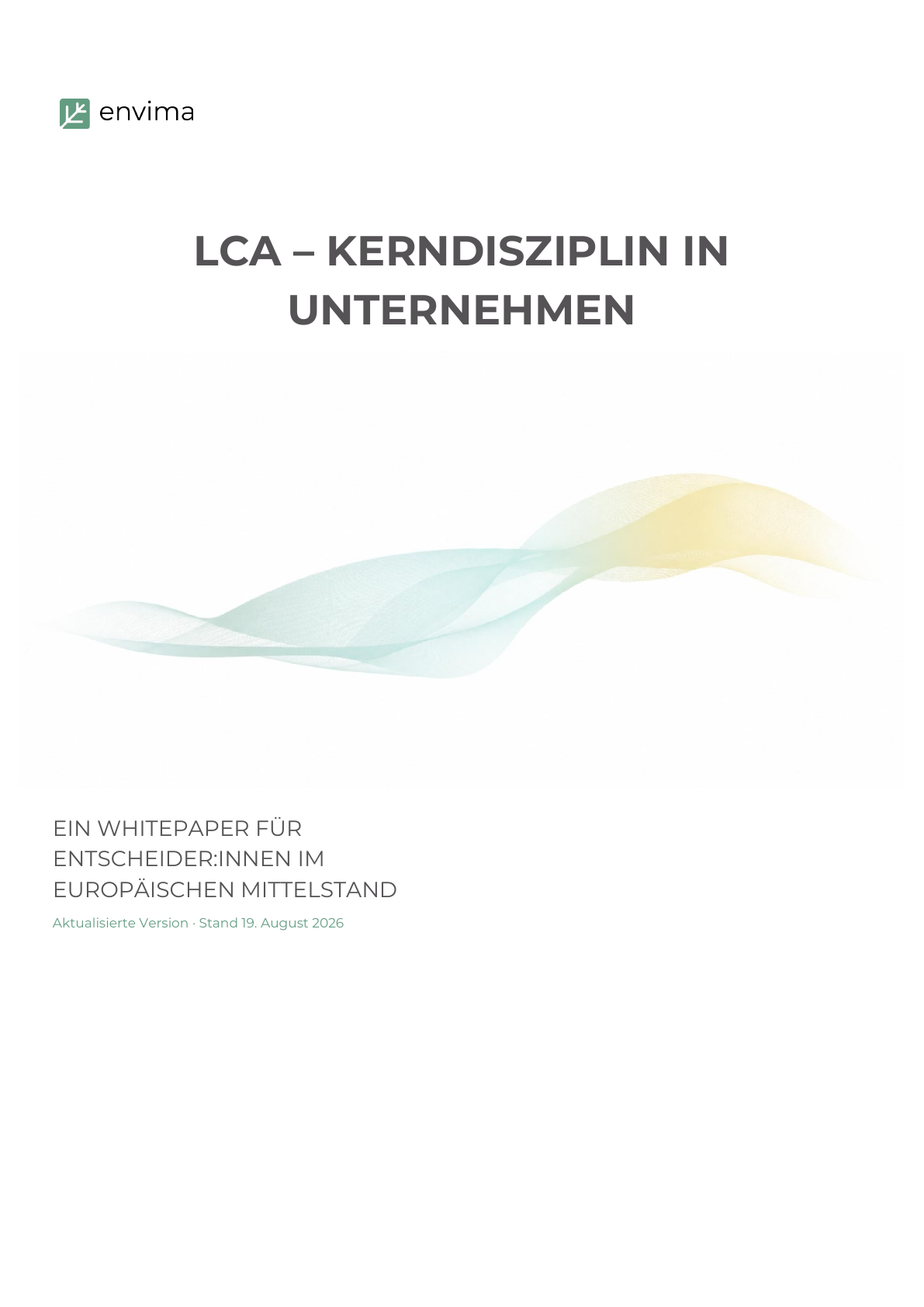 Titelseite des Whitepapers LCA - Kerndisziplin in Unternehmen